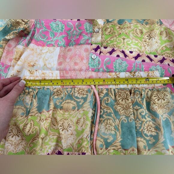 2pc Luxxel Uptown Chic Satin Short Set Button Down Floral - Picture 12 of 14